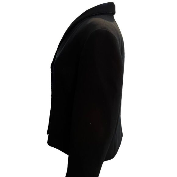 Evan-Picone  Blazer Black Padded Shoulders, Velvet Buttons & Trim size 14P - Picture 8 of 11